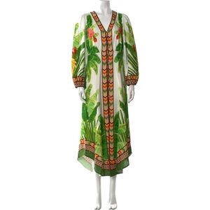 FARM Rio Tropical Leaf and Floral Maxi Dress